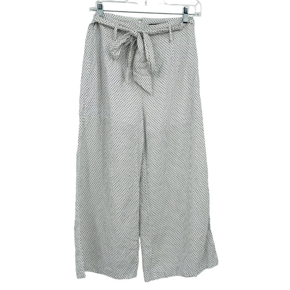 The Archives Women's High Rise Wide Leg Crop Pants Size S Beach Polka Dot Belted